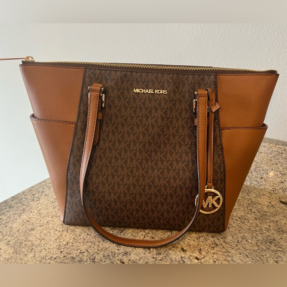Michael Kors Large Charlotte Brown Tote